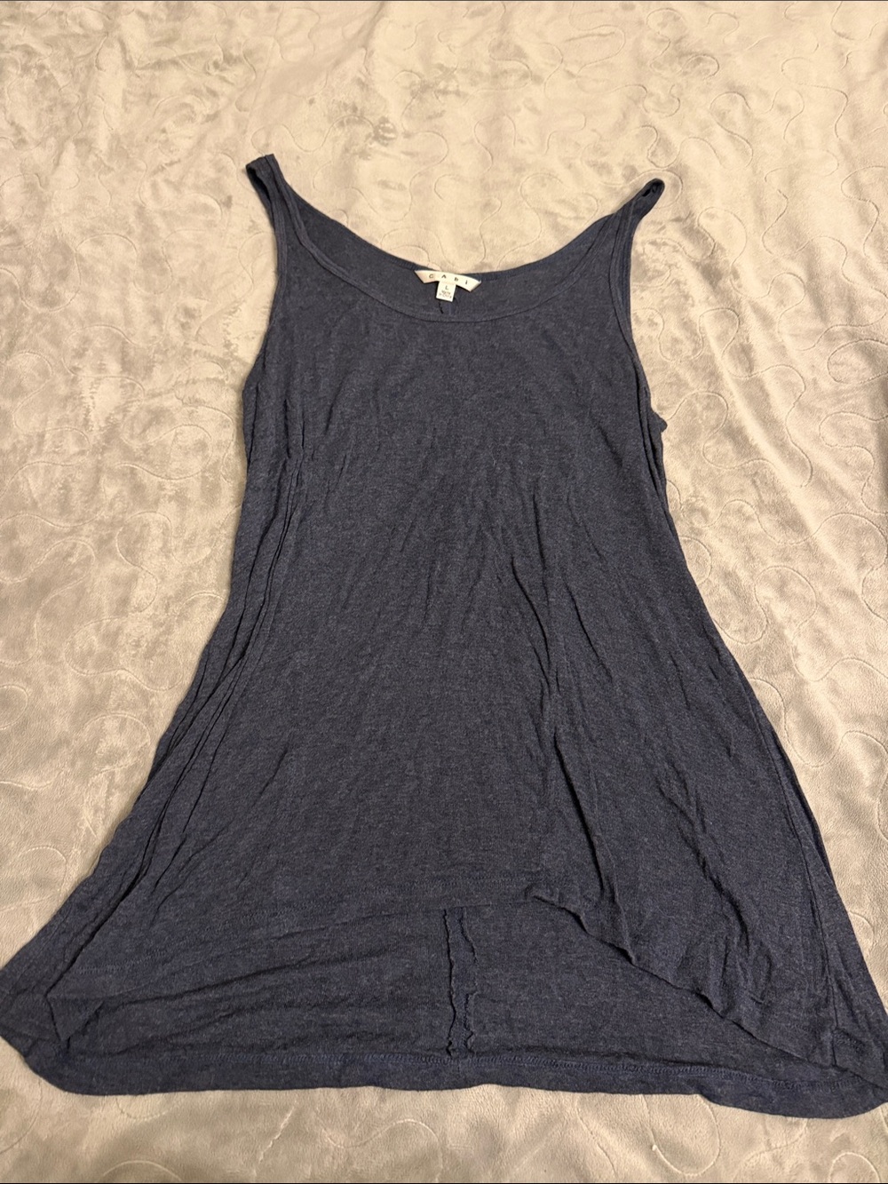 CAbi Navy Scoop Neck Swing Tank